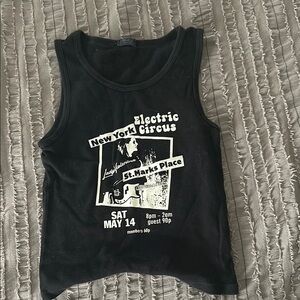 Black Graphic Tank Top